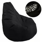 ad.con Indoor Gamer Sitzsack mit ECO Füllung Puff Relax-Sessel Sitzkissen Bodenkissen Bean Bag 100x90x95cm 300L Schwarz