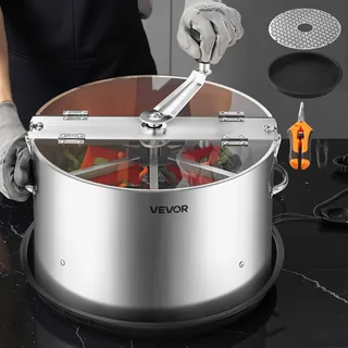 Vevor Erntemaschine, 40,6 cm Blattschneider, Knospenschneider mit Edelstahlklingen, Nass- & Trocken-Hydrokultur-Schneidemaschine mit Tablett, Blattschüssel Trimmer für Pflanzenknospen & Blumen