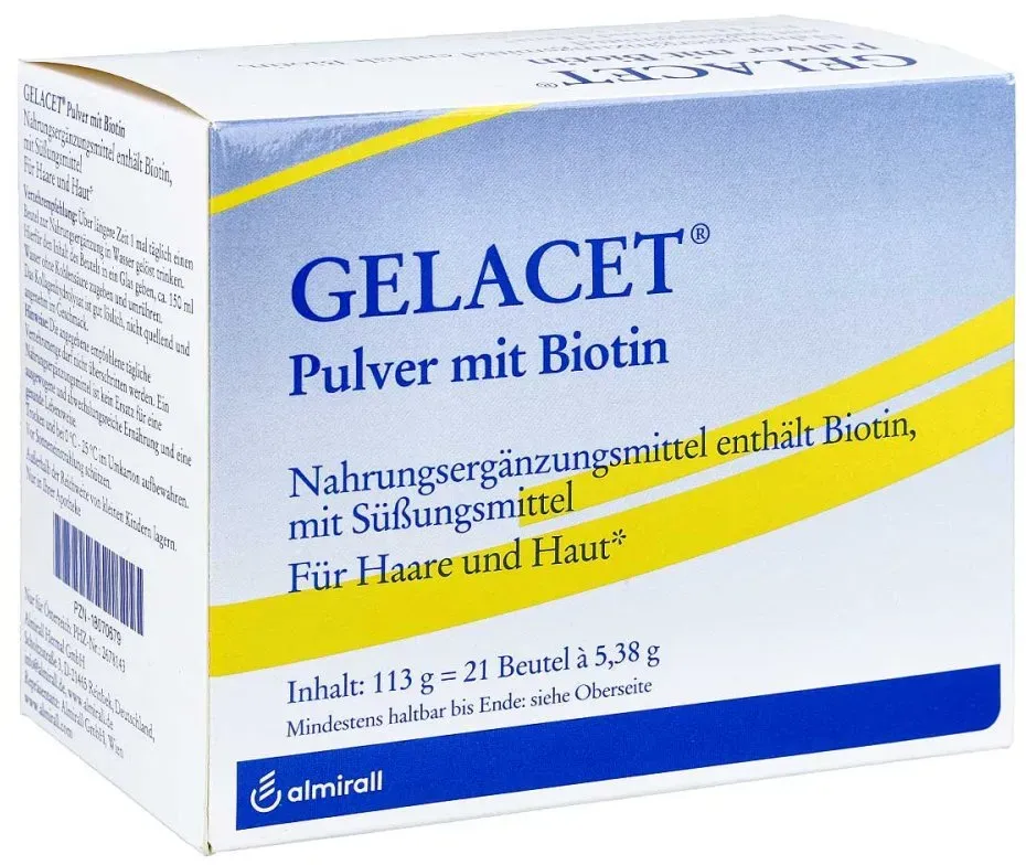 Gelacet Pulver Mit Biotin Im Beutel