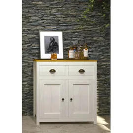 Möbilia Sideboard 86 x 90 x 45 cm Braun / Weiß