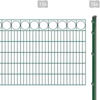 Arvotec Doppelstabmattenzaun »EXCLUSIVE 120 zum Einbetonieren "Ring" mit Zierleiste«, Zaunhöhe 120 cm, Zaunlänge 2 - 60 m 12118914-0 dunkelgrün H/L: 120 cm x 30 m