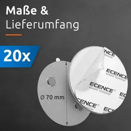 ECENCE Magnethalterung 70mm Selbstklebend 20 St.
