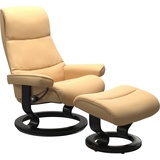 Stressless Relaxsessel "View" Sessel Gr. Material Bezug, Cross Base Schwarz, Ausführung Funktion, Maße B/H/T, gelb (yellow) Lesesessel und Relaxsessel
