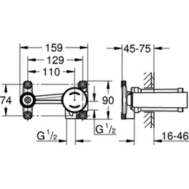 Grohe Einhand Unterputz-Universal-Einbaukörper 1/2" 23571000