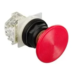 Schneider Electric 9001SKR25RH13 Drucktaster Ø 30, Kunst.-Frontring, Pilzdrucktaster Ø 57mm, rot, 1W