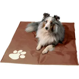 Dobar Kühlmatte mit Pfote eckig L 99,5 x 70 cm Braun