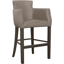2er-Set Bistro Barhocker | Leder | Taupe | Gastro Barhocker, Hotel Barhocker, Restaurant Barhocker