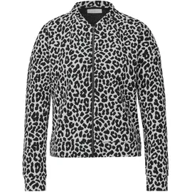 street one studio Cardigan mit allover Leoprint Schwarz 44