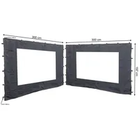 Quick Star Seitenteile für Pavillon 3x3 m 2 Stück Anthrazit 3,00 x 1,97 m
