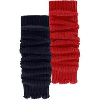Beinstulpen LAVANA, Damen, rot (hellmarine, rot), Strick, Wolle, casual, Stulpen, und Armstulpen