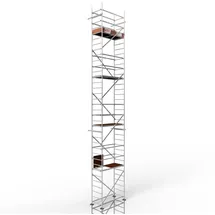 Altec Rollfix® 2.0 1000 | 10m Arbeitshöhe | hvst. Fußplatten | Wandanker | Made in Germany | TÜV | belastbar 200kg/m2 | Norm - DIN EN 1004-1 | Modulares Arbeitsgerüst | Alu-Gerüst