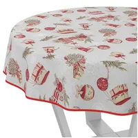 ANRO Wachstuchtischdecke Weihnachts Tischdecke abwaschbar Wachstuch Weihnachten Wachstischdecke Weihnachtsschmuck