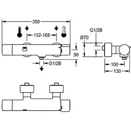 KWC AR Wandbatterie, F5, elek., Thermostat, für Handbrause, C-Modul, Batterie,