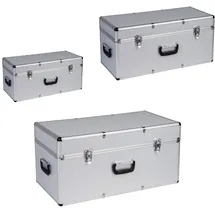 Kreher Kreher® Transportkoffer 100L - Robuster Werkzeugkoffer mit Aluminiumrahmen & ABS-Korpus, abschließbar, Metallverschlüsse, Neopren-Innenraum - Große Aufbewahrungsbox für Werkzeug, Kamera & Elektronik
