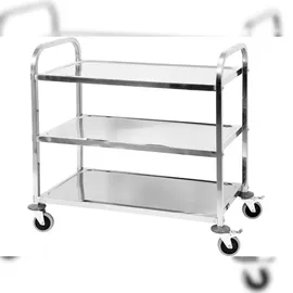 TRIZERATOP Servierwagen, Küchenwagen, Abräumwagen 3 Böden 950x500x950mm Edelstahl