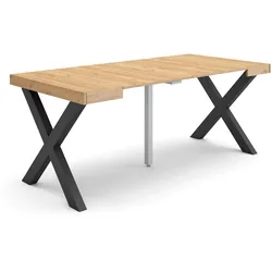 SKRAUT HOME Ausziehbarer Konsolentisch, 180x90x73cm, Für 8 Personen, Holzbeine, Moderner Stil, Eiche - 230_19