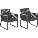 Beliani Gartenstuhl 60 x 65 x 83 cm schwarz 2 St.