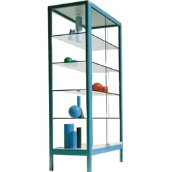 Aluminiumvitrine V15 mit 4 verstellbaren Dickglasböden