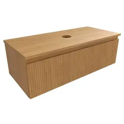 Badezimmerschrank mit Abdeckplatte SAT Evolution 98x30x44,5 cm Eiche honigmatt SATEVO100DMD