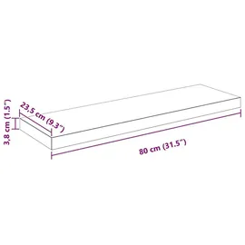 vidaXL Wandregal 80 x 23,5 x 3,8 cm Hochglanz-Weiß
