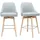 miliboo Barhocker Hasta skandinavisches Design hellgrauer Bezug H65 cm (2er-set)