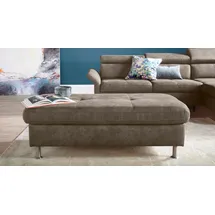 exxpo - sofa fashion Hocker Maretto Luxus-Microfaser 136 x 46 x 70 cm Blau/Grau
