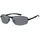 Stylebreaker Unisex Halbrand Sonnenbrille mit rechteckigen Polycarbonat Gläsern und Federscharnier, 09020051, Farbe:Gestell Schwarz/Glas Grau getönt - Einheitsgröße