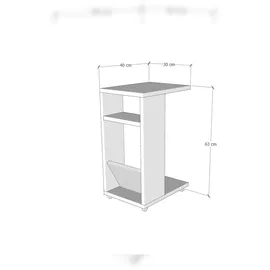 woody fashion Beistelltisch Filinta- 63x40 cm weiß - Weiß