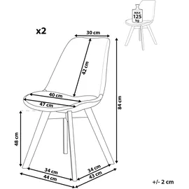 Beliani Esszimmerstuhl 2er Set DAKOTA II