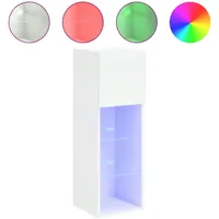 VidaXL TV-Schrank mit LED-Leuchten Weiß 30,5x30x90 cm