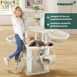 Happy Pet HAPPYPET Kratzbaum große Katzen XXL, Katzenbaum Deckenhoch, Stabil und Massiv mit Sisalsäulen und Dicker Bodenplatte, Ideal für Schwere