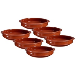 Annastore Servierschale 6-tlg. Set Cazuelas ofenfest Tonschalen Schalen für Tapas Creme Brülèe, Mit hochwertiger Handarbeit veredelt