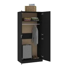 vidaXL Drehtürenschrank 90 x 200 x 52 cm schwarz