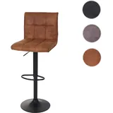 Barhocker HWC-B13, Barstuhl Tresenhocker, Wildlederimitat MVG-zertifiziert ~ vintage hellbraun