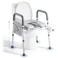 Vevor Toilettensitzerhöhung mit Armlehnen verstellbare Höhe & Breite 181 kg Tragkraft weiß
