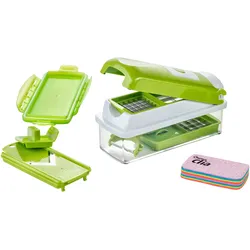 Genius Zerkleinerer »Nicer Dicer smart inkl. CLIA Rainbow Putzschwamm, Set 8-tlg.«, der Nicer Dicer smart verkürzt von Beginn an die Kochvorbereitungen Genius kiwigrün