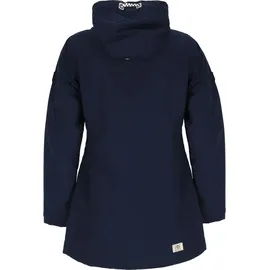 Dry Fashion Damen Funktionsmantel Leer mit abnehmbarer Kapuze - Taillierte Funktionsjacke wasserdicht und winddicht in Navy Größe 46 - 46