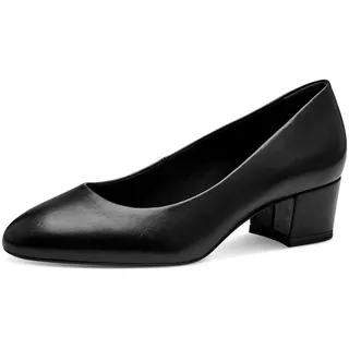 TAMARIS Damen Pumps Leder Blockabsatz; BLACK LEATHER/schwarz; 39 EU - 39 EU