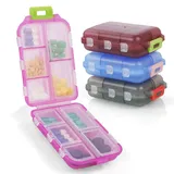 ACWOO 4pc Tablettenbox 7 Tage Morgens Abends, Pillendose 10 Fächer, Medikamentenbox mit 7 Tage BPA Frei mit Einfachem Offenem Design für Medikamente, Vitamine usw