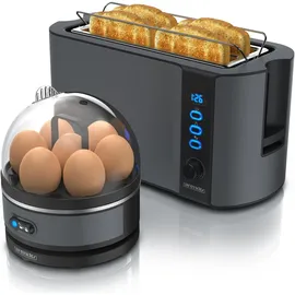 Arendo Langschlitz-Toaster Grau