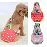 Oyccen 2 Stück Punkte Sanitäre Hosen Kleine Hunde Windeln Hosenträger Hygiene Unterwäsche Physiologische Schutzhose für Welpe