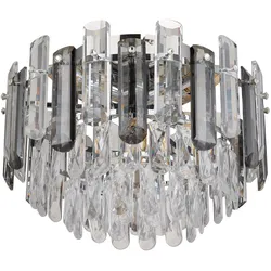 GLOBO LIGHTING Deckenleuchte "ORGINA", silber (verchromt), Lampen, Glasstäbe rauchfarben