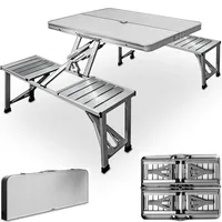 CASARIA Casaria® Klapptisch mit Stühlen Wetterfest Klappbar Campingtisch-Set Gartentisch