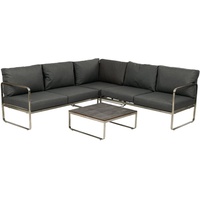 greemotion Loungegruppe Boston anthrazit, silber Metall, 15-teilig