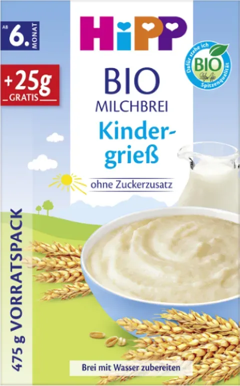 HiPP Bio-Milchbrei Kindergrieß ab 6. Monat Vorratspack+25g 450 g