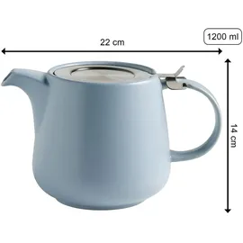 Maxwell & Williams Tint Teekanne Hellblau, Porzellan, Edelstahl - Hellblau
