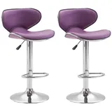 CLP Barhocker Las Vegas Kunstleder lila 2er Set