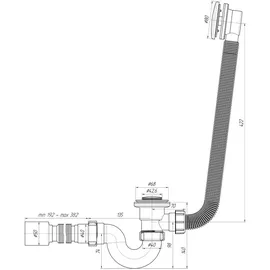 Belvit Siphon Badewanne 1 1/2" x DN40/50 mm