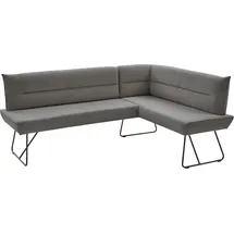 Niehoff Eckbank NIEHOFF SITZMÖBEL "Conny", schwarz (grau, schwarz), B:225cm H:91cm T:161cm, 95%PES 5%NY, Sitzbänke, Eckbank, mit Micro-Federkern, Bezug Cord, Gestell Kufe, verschiedene Maße