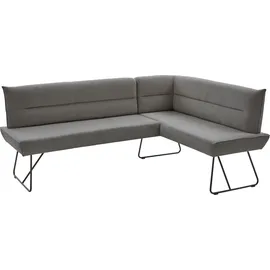 Niehoff Eckbank NIEHOFF SITZMÖBEL "Conny", schwarz (grau, schwarz), B:225cm H:91cm T:161cm, 95%PES 5%NY, Sitzbänke, Eckbank, mit Micro-Federkern, Bezug Cord, Gestell Kufe, verschiedene Maße